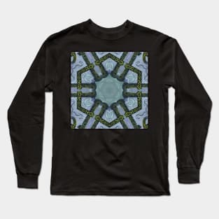 Abstract Sci-fi bio-tech Kaleidoscope pattern (Seamless) 9 Long Sleeve T-Shirt